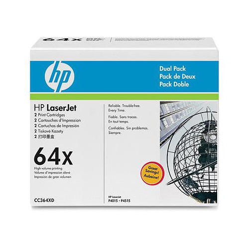 

Картридж (двойная упаковка) HP 64X, черный / CC364XD, 64X