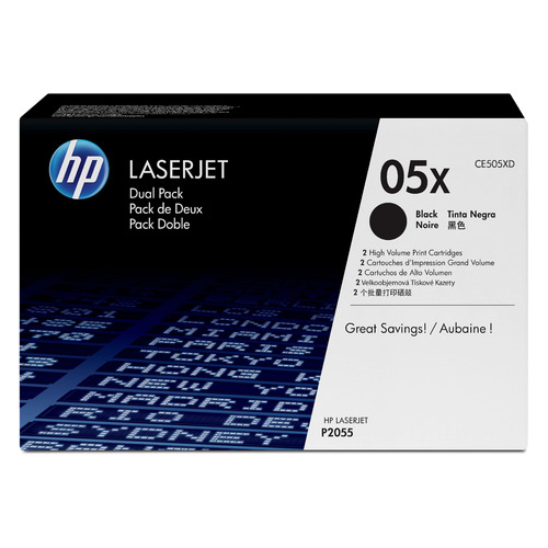 

Картридж (двойная упаковка) HP 05X, черный / CE505XD, 05X