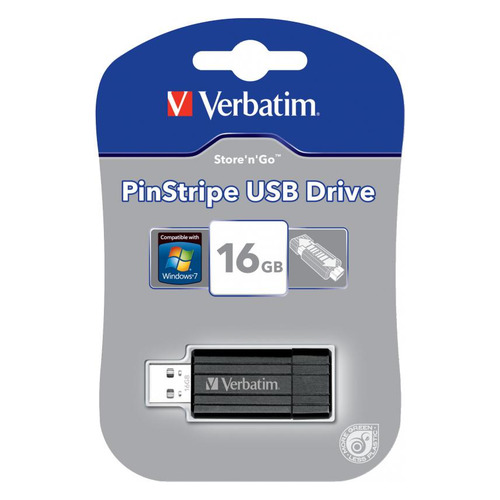 

VERBATIM PinStripe 16ГБ, USB2.0, черный [49063]