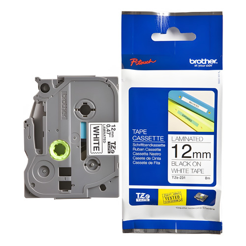 

Картридж Brother TZE231, 12мм, черный шрифт, белый фон, 8м ( TZE231, TZE231
