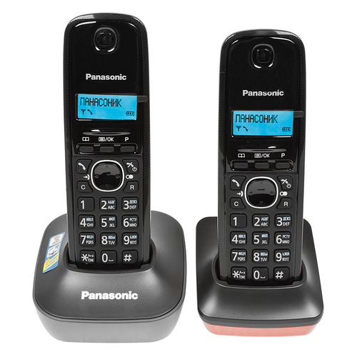 

Радиотелефон Panasonic KX-TG1612RU3, темно-серый и красный, KX-TG1612RU3