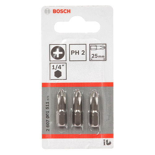 

Набор бит Bosch Extra-Hart, шестигранный, 3шт [2607001511], Extra-Hart
