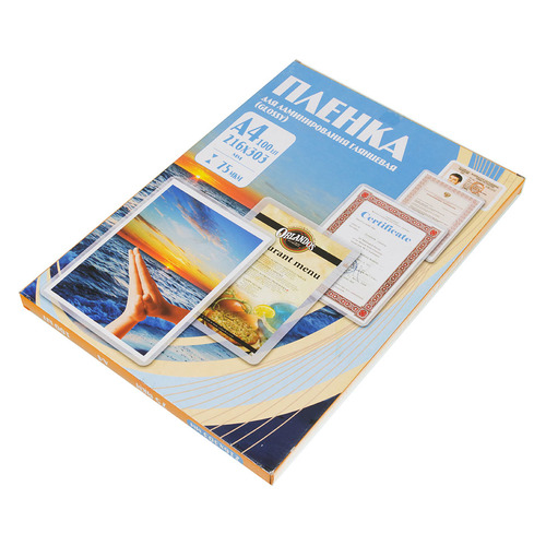 

Пленка для ламинирования Office Kit PLP10023, 75мкм, 216х303 мм, 100шт., глянцевая, A4, PLP10023