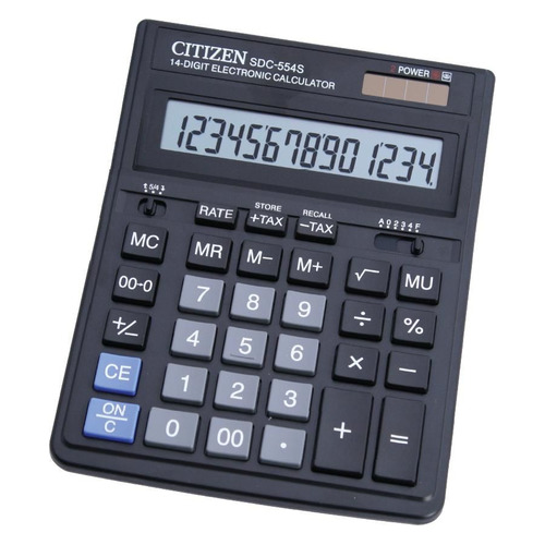 

Калькулятор Citizen SDC-554 S, 14-разрядный, черный, SDC-554 S