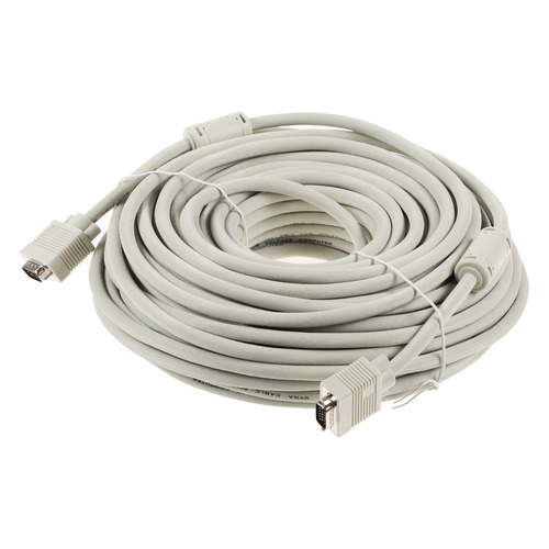 фото Кабель vga db15 (m) - db15 (m), ферритовый фильтр , 30м, белый [cable30] Noname