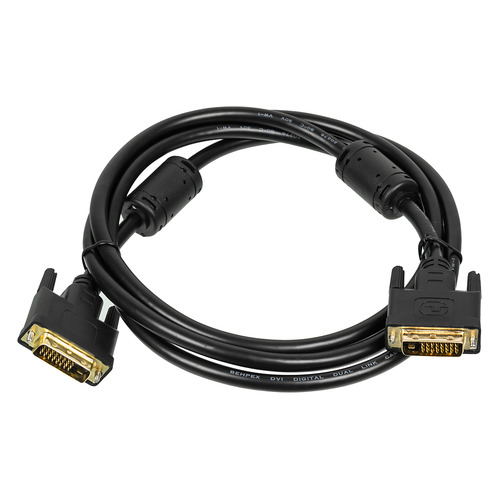 

Кабель DVI DVI-D (m) - DVI-D (m), GOLD , ферритовый фильтр , 1.8м, черный