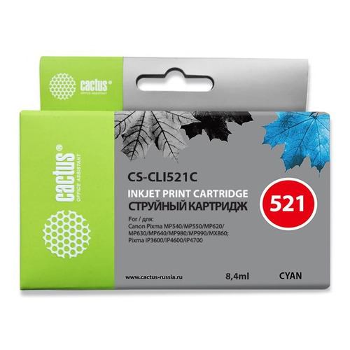 

Картридж Cactus CS-CLI521C, голубой / CS-CLI521C, CS-CLI521C