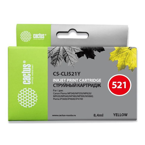 

Картридж Cactus CS-CLI521Y, желтый / CS-CLI521Y, CS-CLI521Y