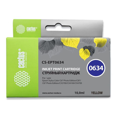 

Картридж Cactus CS-EPT0634, желтый / CS-EPT0634, CS-EPT0634