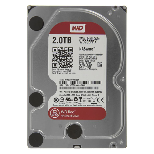 фото Жесткий диск wd red wd20efrx, 2тб, hdd, sata iii, 3.5"