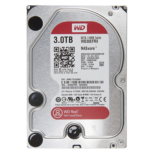 фото Жесткий диск wd red wd30efrx, 3тб, hdd, sata iii, 3.5"