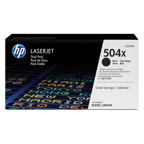 

Картридж (двойная упаковка) HP 504X, черный / CE250XD, 504X