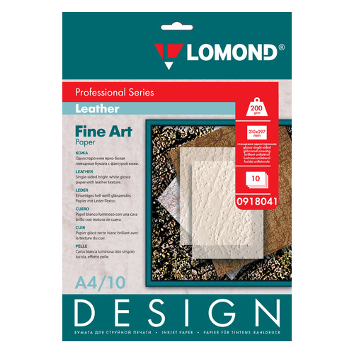 

Бумага Lomond 0918041 A4/200г/м2/10л./белый глянцевое кожа для струйной печати