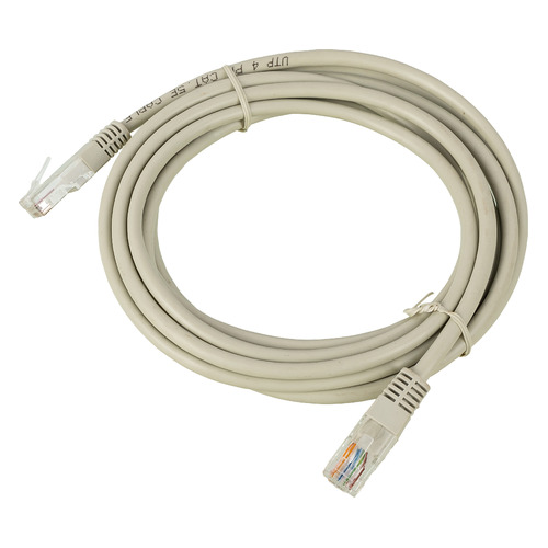 фото Кабель сетевой gembird pp12e литой (molded), utp, cat.5e, 3м, 26awg, 1 шт, серый