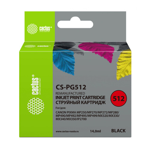 

Картридж Cactus CS-PG512, черный / CS-PG512, CS-PG512