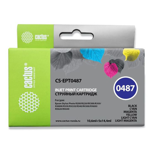 Картридж CACTUS CS-EPT0487, черный / голубой / пурпурный / желтый / светло-голубой / светло-пурпурный цена Картридж CACTUS CS-EPT0487, черный / голубой / пурпурный / желтый / светло-голубой / светло-пурпурный цены онлайн