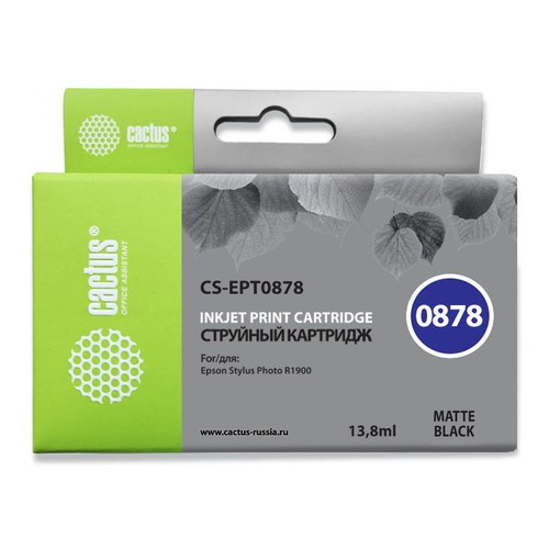 

Картридж CACTUS CS-EPT0878, черный матовый, CS-EPT0878