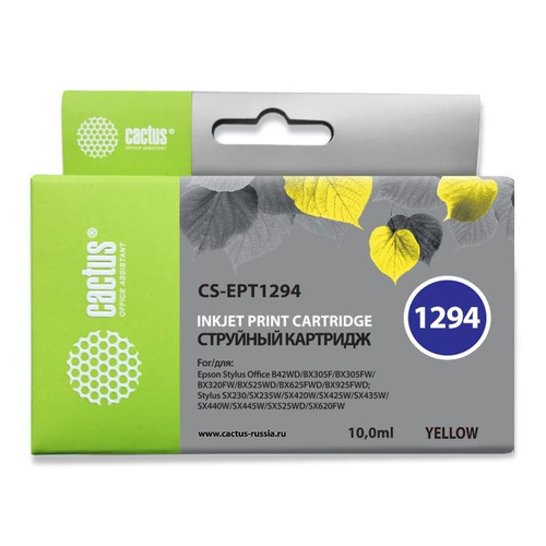 

Картридж Cactus CS-EPT1294, желтый / CS-EPT1294, CS-EPT1294