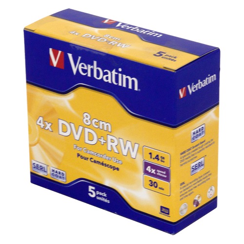 

Оптический диск DVD+RW VERBATIM 1.46Гб 4x, 5шт., jewel case [43565], Нет