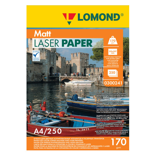 

Бумага Lomond 0300241 A4/170г/м2/250л./белый матовое/матовое для лазерной печати