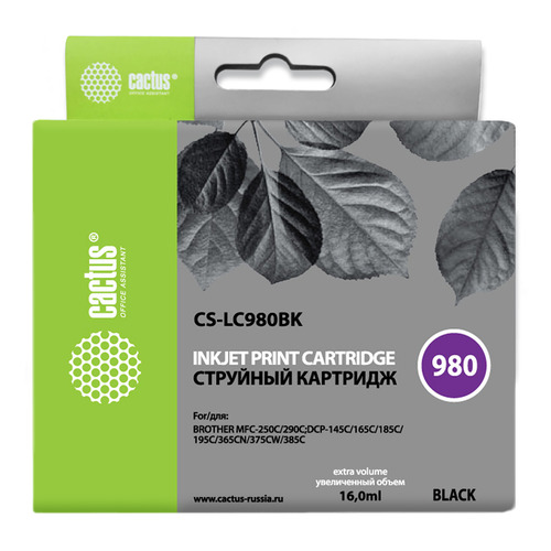 

Картридж CACTUS CS-LC980BK, черный, CS-LC980BK