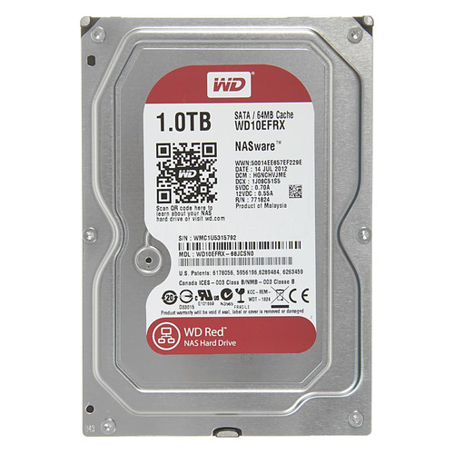 фото Жесткий диск wd red wd10efrx, 1тб, hdd, sata iii, 3.5"