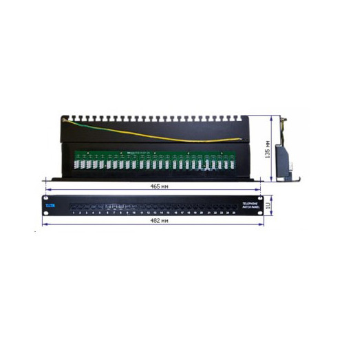 

Патч-панель Lanmaster (TWT-PP25TEL45) 19" 1U 25xRJ-12 UTP