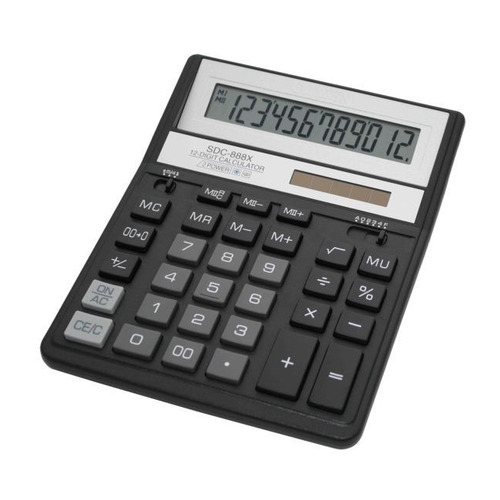 

Калькулятор Citizen SDC-888XBK, 12-разрядный, черный, SDC-888XBK