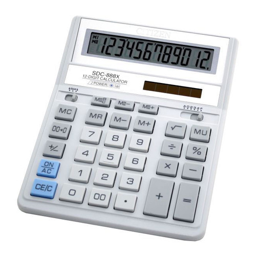 

Калькулятор Citizen SDC-888XWH, 12-разрядный, белый, SDC-888XWH