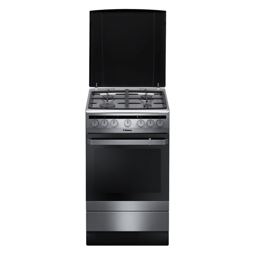 

Газовая плита Hansa FCMX59120, электрическая духовка, чугун, серебристый, FCMX59120
