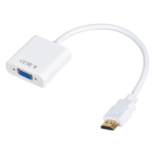 

Переходник HDMI (m) - VGA (f), GOLD , 0.1м, белый