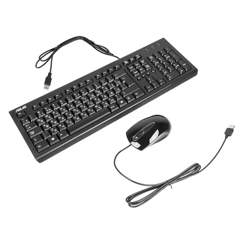 

Комплект (клавиатура+мышь) ASUS U2000, USB, проводной, черный [90-xb1000km00050], U2000