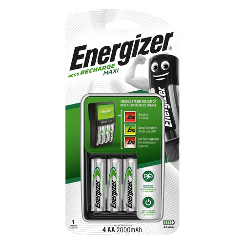 фото Aa аккумулятор + зарядное устройство energizer maxi, 4 шт. 2000мaч