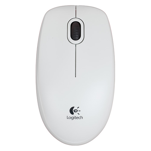 

Мышь Logitech B100, оптическая, проводная, USB, белый [910-003360], B100