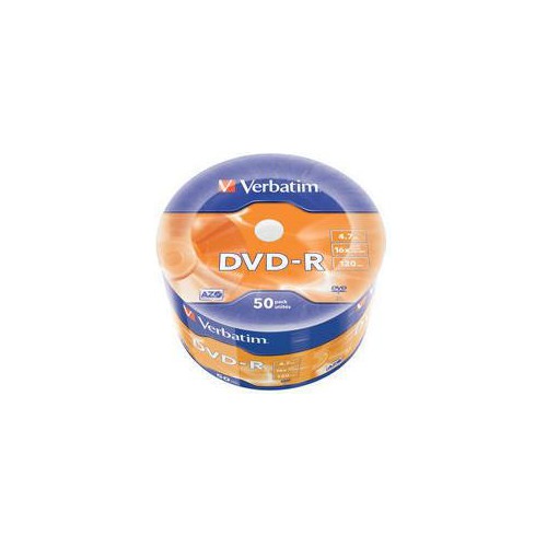 

Оптический диск DVD-R VERBATIM 4.7ГБ 16x, 50шт., 43788, bulk, Нет