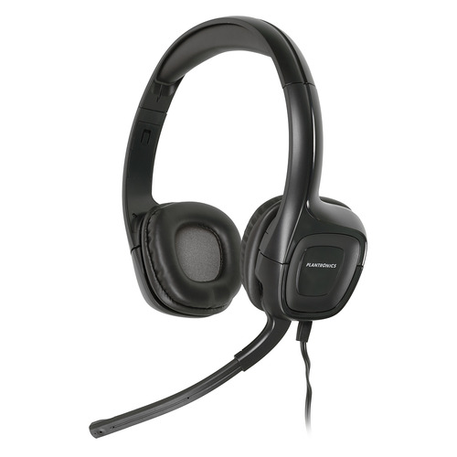 фото Гарнитура plantronics a355, 79730-05, для контактных центров, мониторные, черный / серый