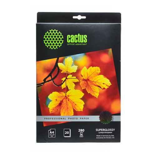 

Фотобумага Cactus Prof CS-HGA428020 A4/280г/м2/20л./белый глянцевое для струйной печати