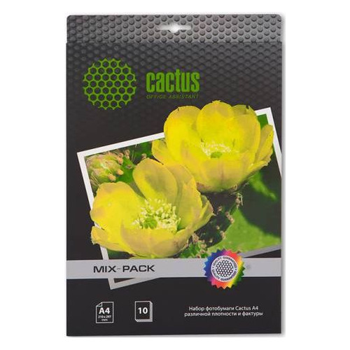 

Фотобумага Cactus CS-MIXPACK A4/21л. различная фактура универсальная, Нет