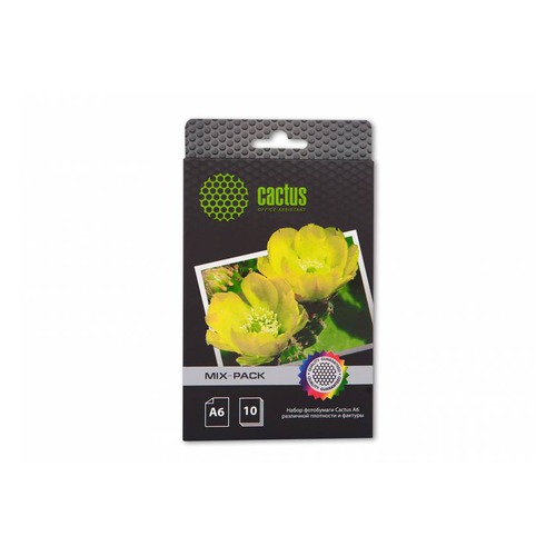 

Фотобумага Cactus CS-MIXPACKА6 A6/21л./белый различная фактура для струйной печати