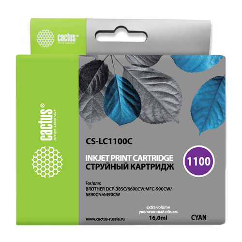 

Картридж CACTUS CS-LC1100C, голубой, CS-LC1100C