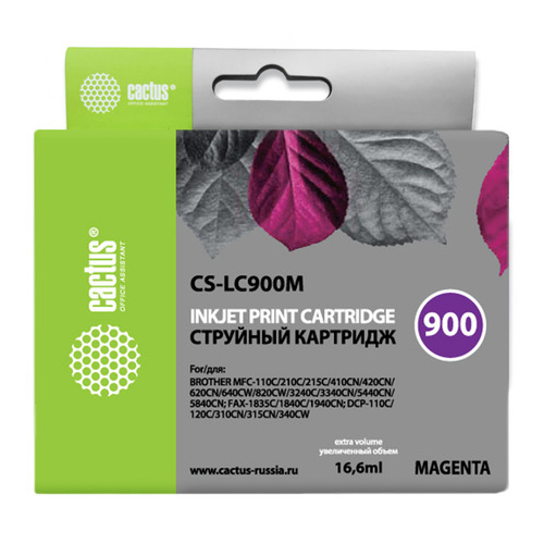 

Картридж CACTUS CS-LC900M, пурпурный, CS-LC900M