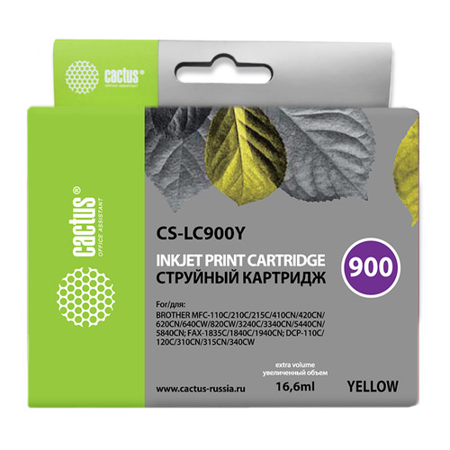 

Картридж CACTUS CS-LC900Y, желтый, CS-LC900Y