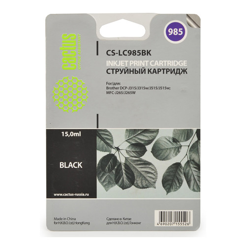 

Картридж CACTUS CS-LC985BK, черный, CS-LC985BK