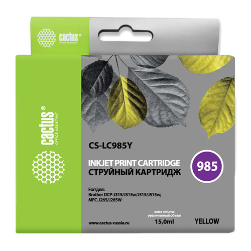 

Картридж CACTUS CS-LC985Y, желтый, CS-LC985Y