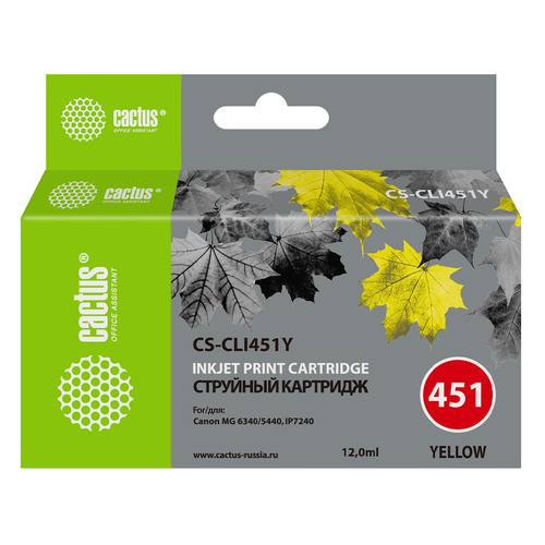 

Картридж Cactus CS-CLI451Y, желтый / CS-CLI451Y, CS-CLI451Y