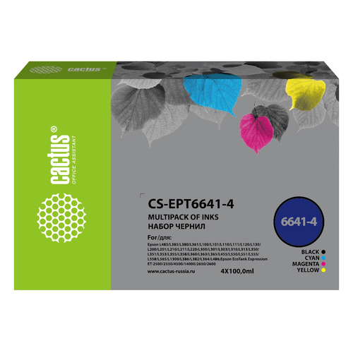 

Чернила Cactus CS-EPT6644, для Epson, 100мл, желтый, CS-EPT6644