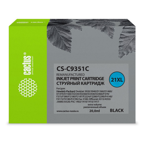 

Картридж Cactus CS-C9351C, №21XL, черный / CS-C9351C, CS-C9351C