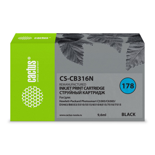 

Картридж CACTUS CS-CB316N(CS-CB316), №178, черный