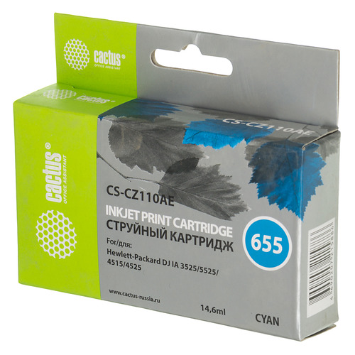 

Картридж Cactus CS-CZ110AE, №655, голубой / CS-CZ110AE, CS-CZ110AE