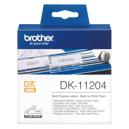 

Картридж Brother DK11204, черный шрифт, белый фон, DK11204, DK11204
